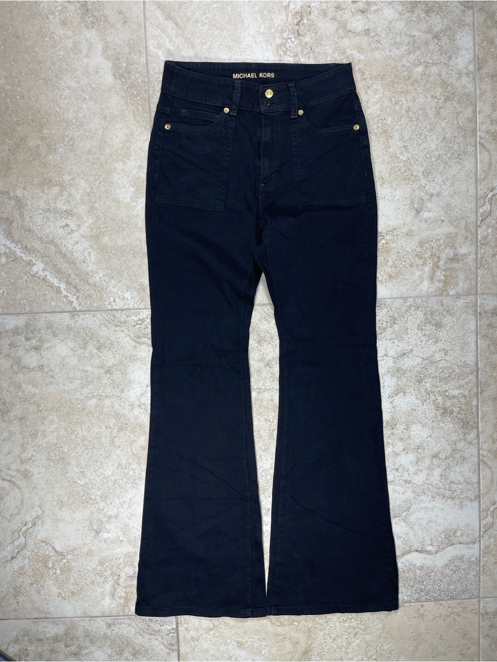 Michael Kors Black Jeans with Gold Buttons
